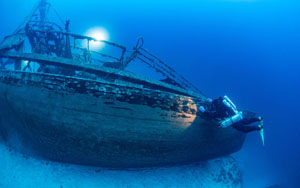 Dining in shipwreck "Fortunal" Island VIS Croatia
